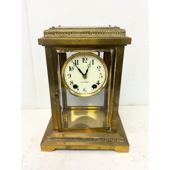 Antique Seth Thomas Crystal Regulator Mantle Clock - Picture 13 of 13